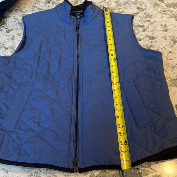 Magaschoni Men's Quilted Blue Zipper Vest Size Medium - Picture 7 of 11